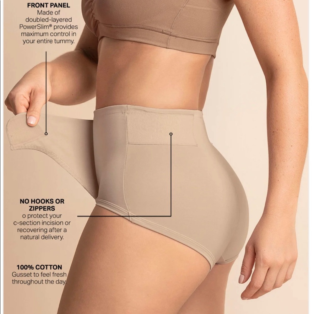 Firm Compression Postpartum Panty with Adjustable Belly Wrap